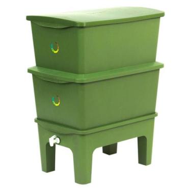 Imagem de Composteira Humi 90L + Kit Compostagem Plus, Verde