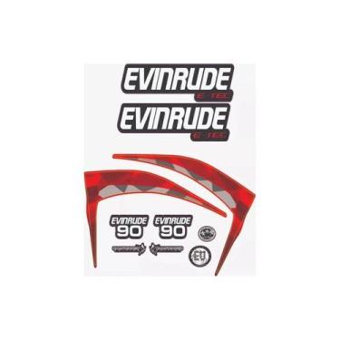 Imagem de Kit Adesivos Evinrude E-TEC 90 HP compatível Motor Popa - SPTS