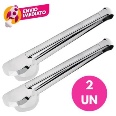 Imagem de Pegador Universal 29 Cm Tipo Pinça Em Aço Inox Premium Salada Petiscos