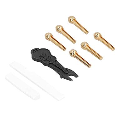 Imagem de Crazy Sales Conjunto de unhas fixas, acessórios para instrumentos musicais, pino de ponte de violão, aparência sem costura, porca de extremidade de corda de guitarra para guitarristas para amantes de música