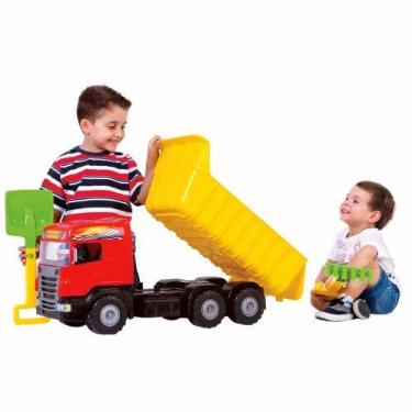 Caminhão Caçamba Brinquedo Grande Construction Machines - Usual Brinquedos  no Shoptime