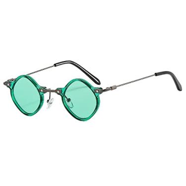Imagem de Óculos de sol vintage pequenos quadrados hip hop para mulheres moda diamante liga óculos de sol masculino ultraleve punk óculos masculino, verde verde, tamanho único