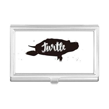 Imagem de Porta-cartões de visita de animais em preto e branco tartaruga