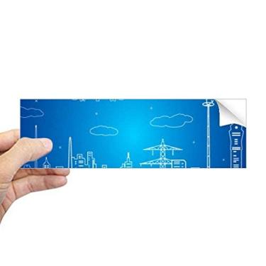 Imagem de DIYthinker Adesivo retangular de paisagem de nuvem de aeronaves Metropolis City, decalque de janela para notebook