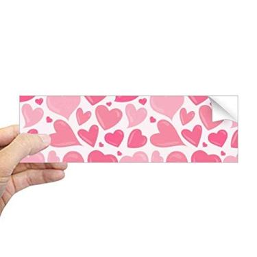 Imagem de DIYthinker Adesivo de para-choque retangular rosa lindo coração dia dos namorados decalque para janela notebook