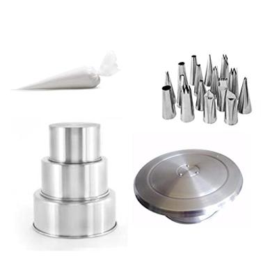 Imagem de Kit Confeiteiro (3 Formas + Bailarina + 16 Bicos + Manga)