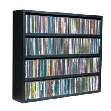 Imagem de Serena Estante Prateleira Para 272 CDs - MDF Preto de 18mm - 65 x 75 x 15 cm - Organizadora de CDs
