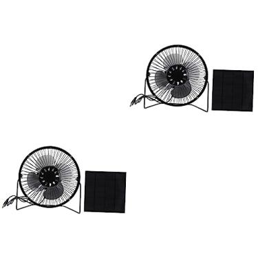 Imagem de Zerodeko 2 Unidades armazenamento de latas de biscoito ventilador de escritório fã mini ventilador de mesa de resfriamento ventilador solar USB ventoinha energia móvel Girar