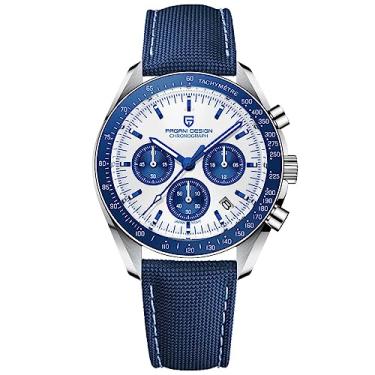 Imagem de Relógio de pulso masculino Pagani Design 1701 Resistente à água até 100 metros, com cronógrafo, movimento de quartzo japonês VK63, pulseira de aço inoxidável, vidro de safira