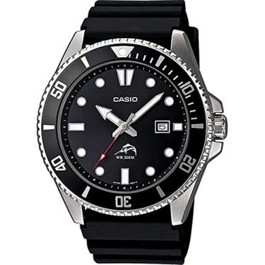 Imagem de Casio Relógio masculino série MDV-106, relógio de mergulhador, modelo internacional, preto x prata MDV-106-1AV, 1 , à prova d'água, Preto x prata MDV-106-1AV, 1個, À prova d'água