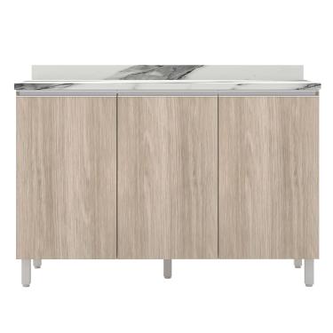 Imagem de Balcão Triplo Bartira Amazonita com 3 Portas e 1 Prateleira - 120,1cm de largura