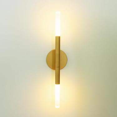 Imagem de Kazaprime, Arandela Parede Veneza Tubo 2 Difusores em Acrilico Dourada