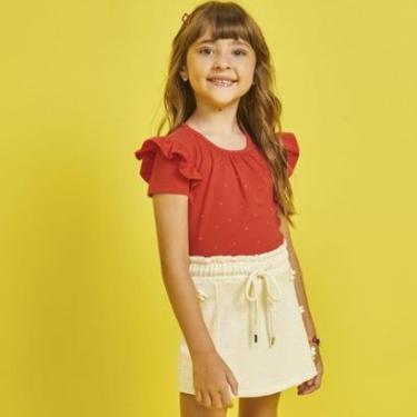 Imagem de Blusa Infantil Menina Verão em Cotton Vermelha Tam 6 a 14 - Infanti-Feminino