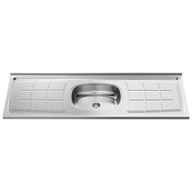 Imagem de Pia De Cozinha Com Cuba E Válvula Bali 160cm Aço Inox - Ghel Plus