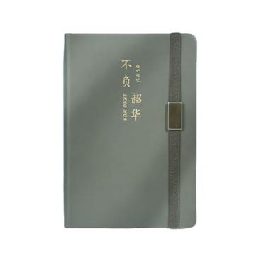 Imagem de Joucien Caderno minimalista criativo para escritório de negócios A5 com alça Ledger-(110 folhas) imitação de couro A5 verde-oliva