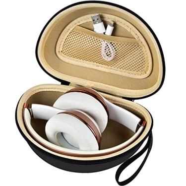 Imagem de Capa rígida de viagem compatível com Beats Solo 4, Studio Pro, Solo3, Studio3, Solo2, Solo Pro - Caixa protetora de armazenamento com zíper à prova d'água para fones de ouvido Bluetooth - preto +