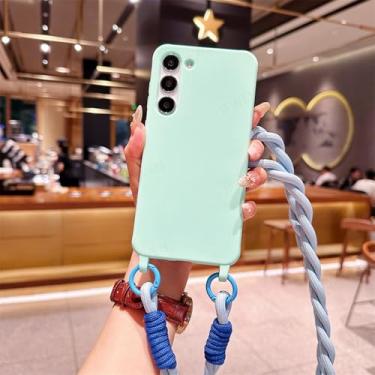 Imagem de Capa de cordão transversal para Samsung Galaxy A15 A35 A55 A25 A05 A05S A14 A54 A34 A24 A13 A23 A53 A73 A33 A12 A52 A32 A72, verde claro, para Samsung A34 5G