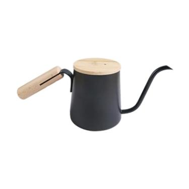 Imagem de Generic Despeje sobre a chaleira Mini chaleira de água 250ml estreito bico longo pequeno pescoço de ganso chaleira cafeteira artesanal para cozinha de, Preto