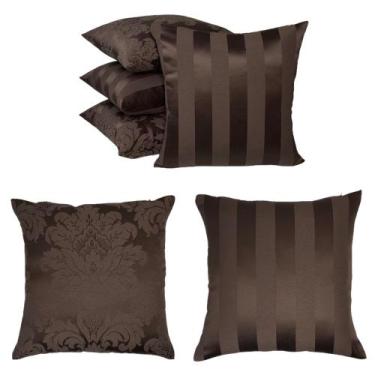Imagem de Kit 4 Capas de almofada Jacquard Medalhão/Listrado 45 X 45 - MUMUDECOR