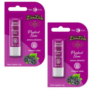 Imagem de 2 Manteiga de cacau Protetor Labial Amora silvestre ZiinZiin 3,5 Hidra