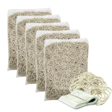 Imagem de Kit 5Kg Elástico De Látex Borracha N18 Para Dinheiro Pacote 1Kg Cada C