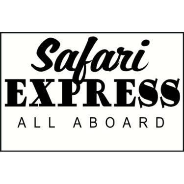 Imagem de Wall Decor Plus More Adesivo de parede Safari Express All Aboard com citação para quarto de crianças 58 L x 30 A - Preto