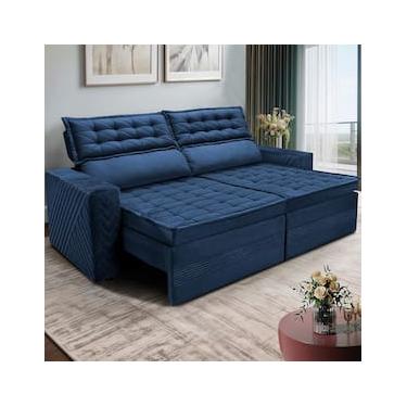 Imagem de Sofá 4 Lugares Cama inBox Cielo com Assento Retrátil, Encosto Reclinável em Suede Velusoft e 230cm de Largura