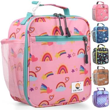 Imagem de Lancheira infantil CaCTOUR, lancheira com isolamento premium para meninas e meninos, bolsa macia, mini cooler, lancheira térmica volta às aulas reutilizável para trabalho e escola piquenique