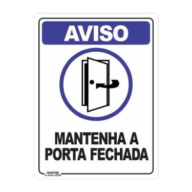 Imagem de Placa de Sinalização Mantenha a Porta Fechada - Império da Impressão