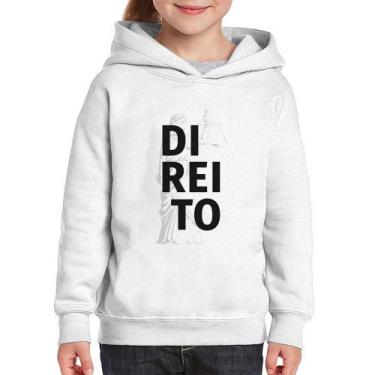 Imagem de Moletom Infantil Direito Estudante - Foca na Moda, Branco, 14