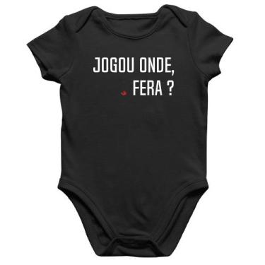 Imagem de Body Bebê Algodão Jogou onde fera - Foca na Moda, Preto, G