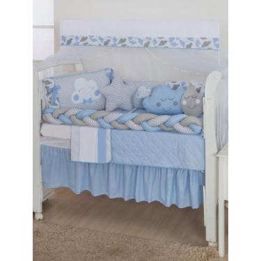 Imagem de Kit Berço Americano Nuvenzinha Trançado  - Beatriz Baby Enxovais, Azul