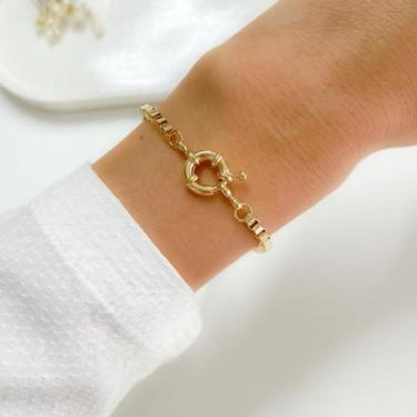 Imagem de Pulseira Veneziana Grossa Fecho Boia Banhado a Ouro 18K - Gioh Joias