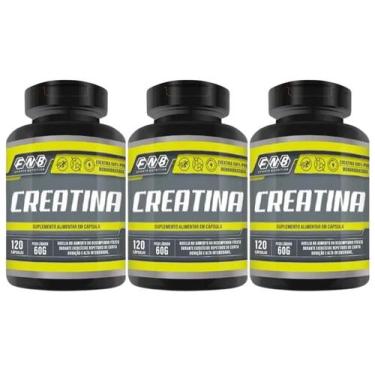 Imagem de Kit 3 Creatina Monohidratada Pura 120 Capsulas 3000mg FNB - Flora Nati