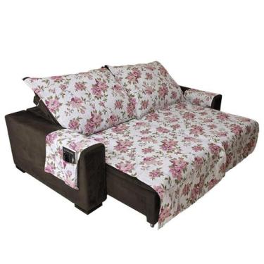 Imagem de Capa Para Sofá Retrátil Rosas Dois Modulos De 90Cm X 2,40M - Beatriz E