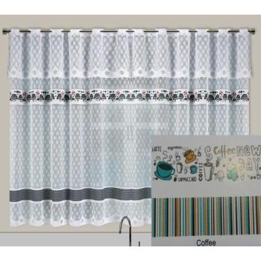 Imagem de Cortina Renda Para Cozinha Montesanti Cortilester, Coffee