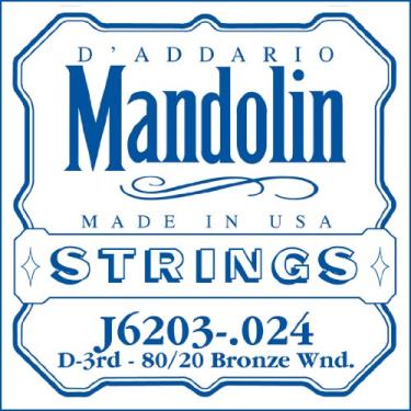 Imagem de D'Addario J6203 80/20 corda única de bronze bandolim, .024