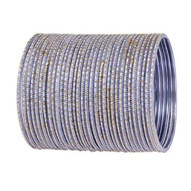 Imagem de Sukh Collection Jewellery Bijuteria Sukh Collection Jewellery Étnica Indiana Dourada Tradicional Multi Cores Combinando Simples 32 Peças Pulseiras Femininas, Roupas de Festa de Casamento, Joias Modernas Cinza