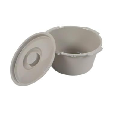 Imagem de Milageto Balde de cômoda Balde de cômoda com alça resistente e leve com tampa Balde confortável recipiente para idosos adultos banheiro