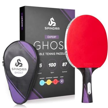 Imagem de Spindra Raquete de ping pong Ghost Performance – Raquete de tênis de mesa especializada com borracha dupla ofensiva e estojo de transporte durável – Domine o seu jogo e ganhe mais partidas