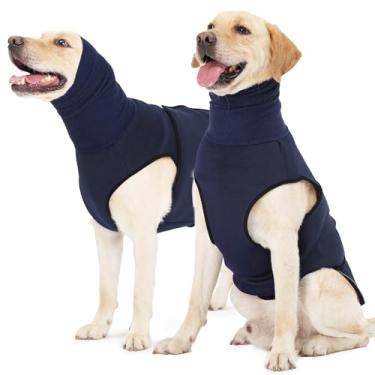 Imagem de ROZKITCH Camisa antiansiedade para cães, colete respirável para animais de estimação para tempestades e fogos de artifício, moletom com capuz calmante para cães com capa de orelha para alívio de