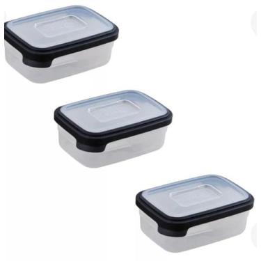 Imagem de Kit 3 Potes Marmitas 500ml Freezer/Microondas Transparente - Helsim, P
