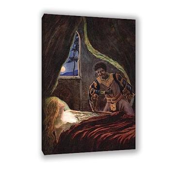 Imagem de Impressões de arte de parede em tela de Louis M. Eilshemius-Famous Paintings Reprodução em tela - 'Othello and Desdemona' Imagens de paisagem impressas em tela 50 x 75 cm (20 x 30 pol) emoldurado