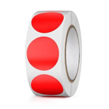 Imagem de Etiquetas Térmicas YIKIADA Red Circle (2,5 cm) - 500 Unidades - À Prov