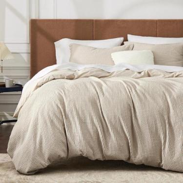 Imagem de Capa de Edredom Bedsure King Size - Algodão Waffle Bege