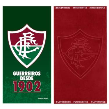 Imagem de Kit 2 Toalhas Fluminense Banho Praia e Piscina Oficial Aveludada Licenciado Buettner