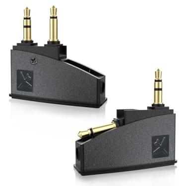 Imagem de QC45 Adaptador de avião avião plugues de aviação para conector de 3,5 mm compatível com Bose 700 QuietComfort 45 QC15 QC20 QC25 QC35 QC35II AE2 AE2I OE2 Soundtrue Soundlink SoundlinkII fones de ouvido