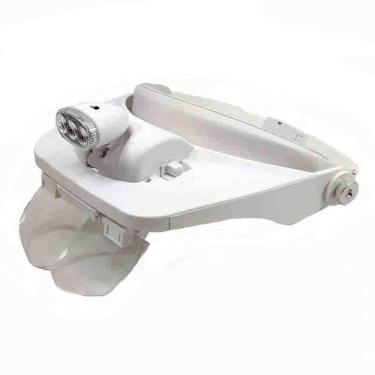Imagem de Lupa Profissional Mg81001e Branca Com Led E 4 Lentes