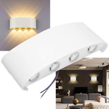 Imagem de Arandela Luminaria Parede 8W 8 Fachos Iluminaçao Led Casa Rua Garagem 