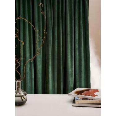 Imagem de Cortina De Suede Veludo Sala Quarto Vintage Elegância 1,40L X 2,30A - 
